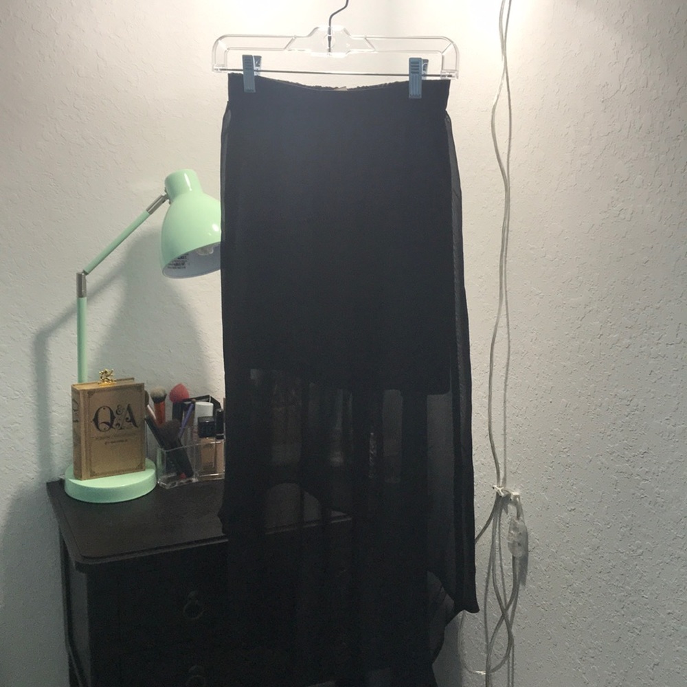 High-Low Black Skirt